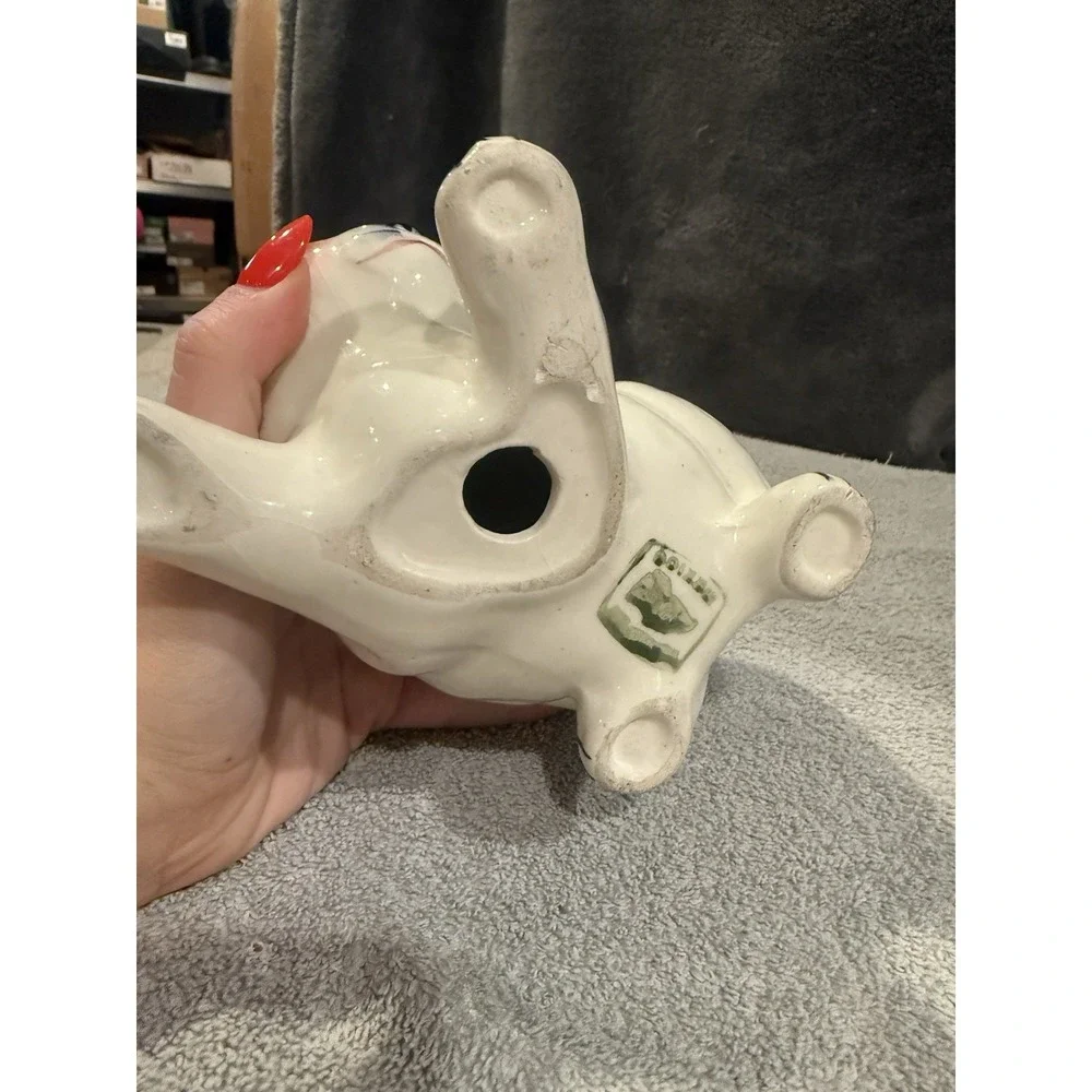 Vintage Ceramic Cat Kitty‎ Stretching Collectible Mexico White Persian